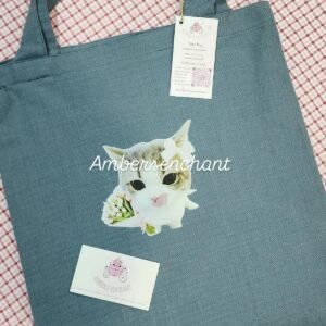 Funny Meme Cat Blue Tote Bag