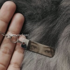 Custom Engraved Eye Photo Keychain