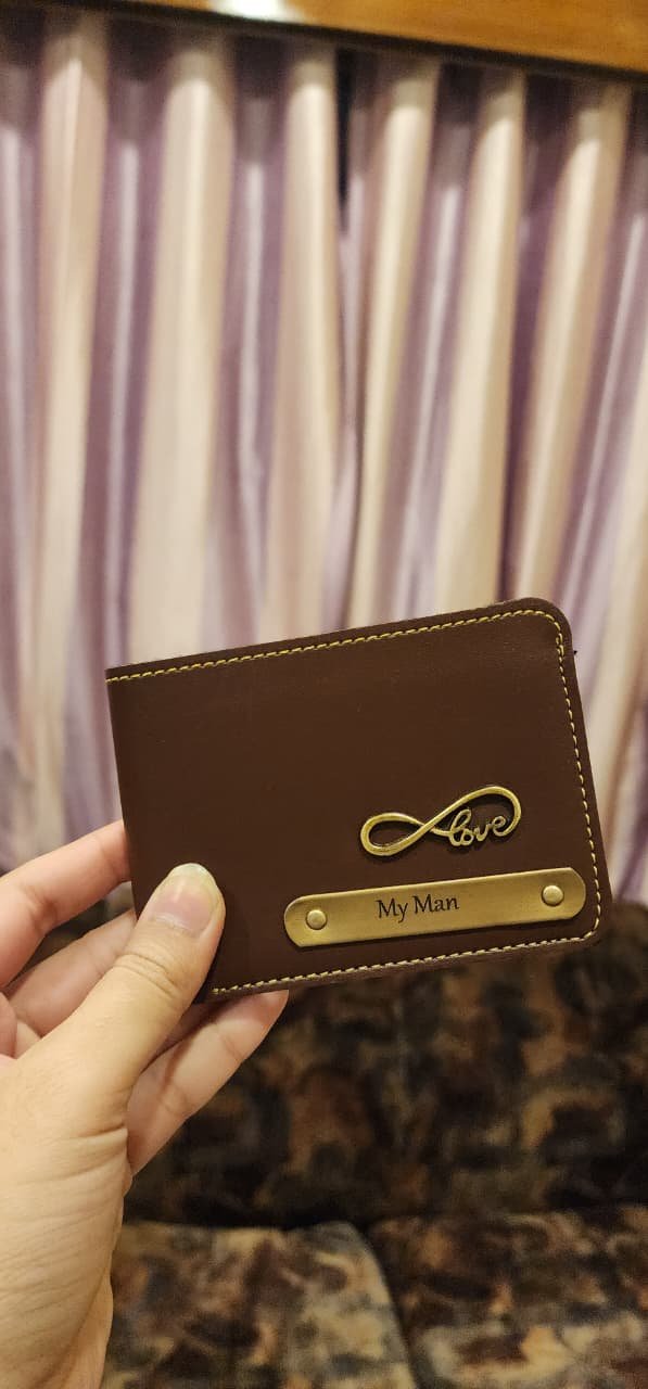 Personalized Brown Wallet with Charm - Image 2