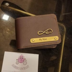 Personalized Brown Wallet with Charm