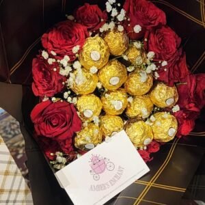 Luxury Ferrero Rocher & Red Rose Bouquet